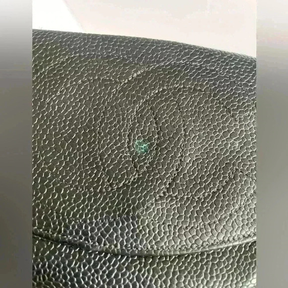 Authentic CHANEL CC Logo Coin Case Wallet Caviar Skin Leather Black Vintage - Picture 4 of 16